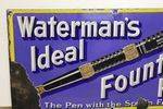 Antique Watermans Fountain Pen Pictorial Enamel Sign