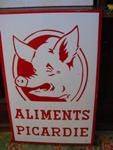 Classic French Pig Farm Pictorial  Enamel Sign