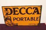 Decca Portable Gramophone Pictorial Post Mount Enamel Sign