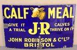 John Robinson Calf Meal Farming Enamel Sign. #