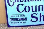 Churchmans Counter Shag Tobacco Enamel sign