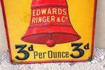 Embossed Red Bell Tobacco Tin Sign 