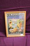 Classic J G Monnet Cognac Shop Display Advertising Card. #