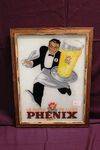 Original Phenix Beer Glass Adv Pub Sign.