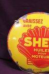 Round French Shell Enamel Sign