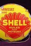 Round French Shell Enamel Sign