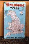 Firestone Pictorial Map Of England Enamel Sign.#