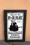 Framed P&R Hay Dyers And French Cleaners Doubled Sided Enamel Sign.#