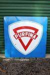 Purfina Boxed Enamel Sign