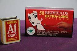 50 Redheads ExtraLong Matches Box