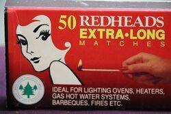 50 Redheads ExtraLong Matches Box