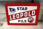 Leopold Star Pils Framed Enamel Sign Arriving Nov