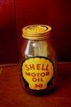 Early + Genuine + Rare Shell Oil Jar..#