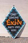 A Very Rare Exide Genuine Parts Enamel Sign.#