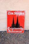 Two Steeples Trustworthy Underwear Double Sided Enamel Sign