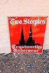 Two Steeples Trustworthy Underwear Double Sided Enamel Sign