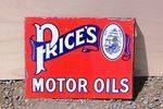 Priceand96s Motor Oil Enamel Post Mount Sign