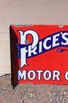 Priceand96s Motor Oil Enamel Post Mount Sign