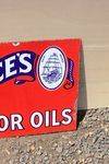 Priceand96s Motor Oil Enamel Post Mount Sign