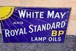 White And May Royal Standard BP Lamp Oil Double Sided Enamel Sign