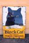 Antique Black Cat Cigarette  Pictorial Enamel Sign.#