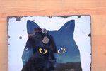 Antique Black Cat Cigarette  Enamel Sign