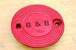 Embossed G & B Cast Iron Tank Cover.#