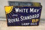 BP White May Double Sided Enamel Sign Arriving Nov