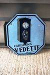 Vedette Wall Clock Double Sided Enamel Sign Arriving Nov