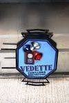 Vedette Wall Clock Double Sided Enamel Sign,#