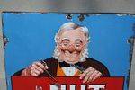 Early Smoke Nut Brown Pictorial Enamel Advertising Sign Arriving Nov