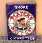 Players Navy Cut Pictorial Double Sided Post Mount Enamel Sign