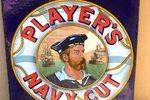 Players Navy Cut Pictorial Double Sided Post Mount Enamel Sign