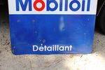 French Mobiloil Distributor Double Sided Enamel Sign