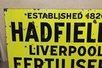 Antique Hadfields Fertilisers Farming Enamel Sign