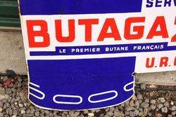 Butagaz Die Cut Enamel Post Mount Sign