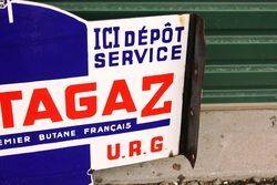 Butagaz Die Cut Enamel Post Mount Sign