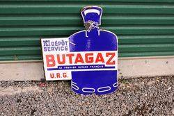 Butagaz Die Cut Enamel Post Mount Sign