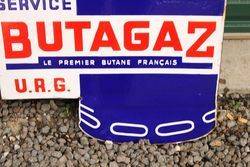 Butagaz Die Cut Enamel Post Mount Sign