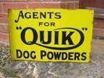 Quik veterinary dog powders enamel post mount sign.----SM52c