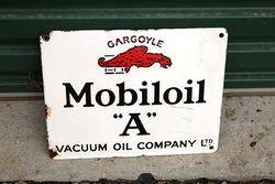 Mobiloil Gargoyle A Enamel Sign.#