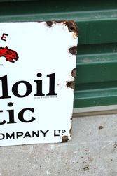 Mobiloil Gargoyle Arctic Enamel Sign