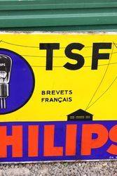 Phillips TSF Light Bulbs Post Mount Enamel Sign