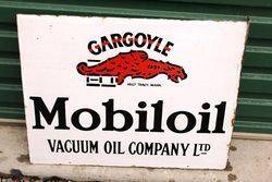 Mobiloil Gargoyle Post Mount Enamel Sign.#