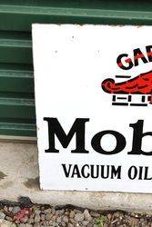 Mobiloil Gargoyle Post Mount Enamel Sign