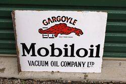 Mobiloil Gargoyle Post Mount Enamel Sign