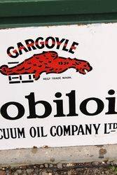 Mobiloil Gargoyle Post Mount Enamel Sign