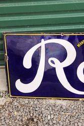 Rowntrees Chocolate Enamel Strip Sign