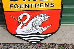 Swan Fount Pens Enamel Advertising Sign