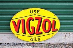 Vigzol Oils Double Sided Enamel Sign.#